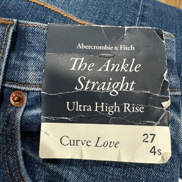 NEW Abercrombie and Fitch Ankle Straight Ultra High Rise Jeans Women’s 4S/27 - Picture 2 of 5